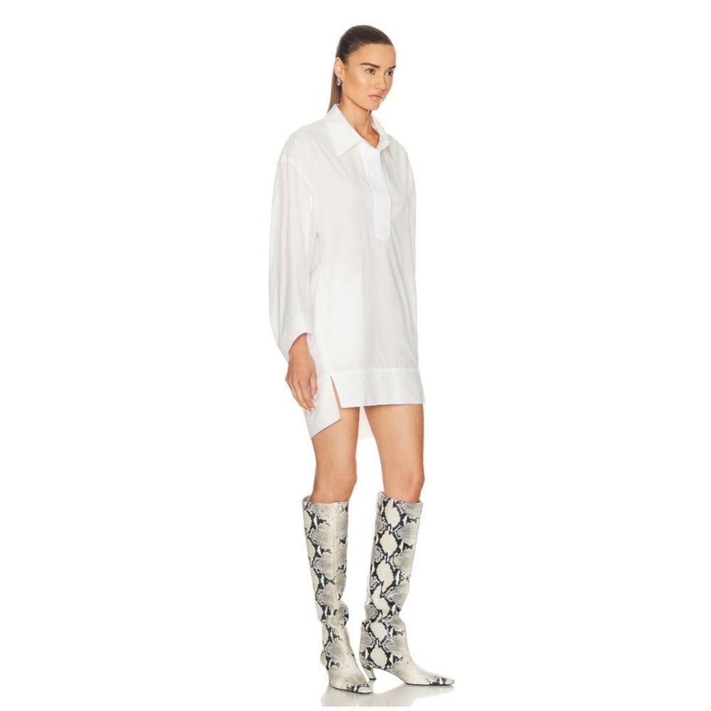 Khaite Kal Dress White Poplin Cotton Mini Shirt Dress 2 - Picture 7 of 8